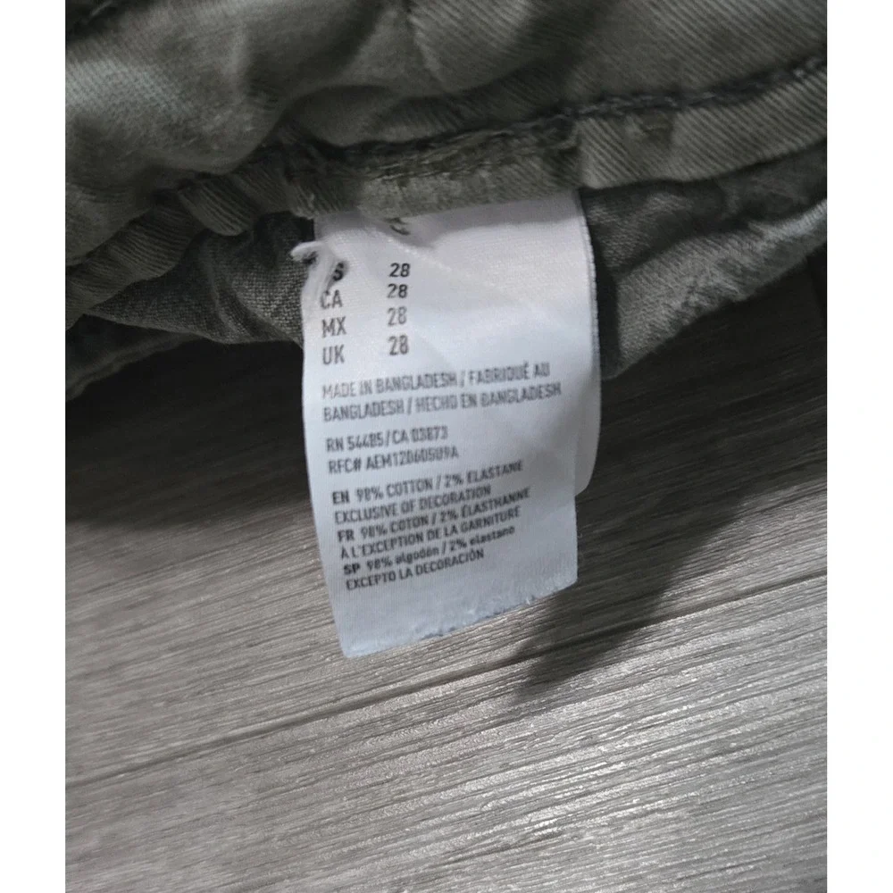 American Eagle Chino Shorts Mens 28 Green Extreme Flex Casual Preppy Y2K
